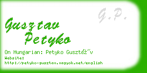 gusztav petyko business card